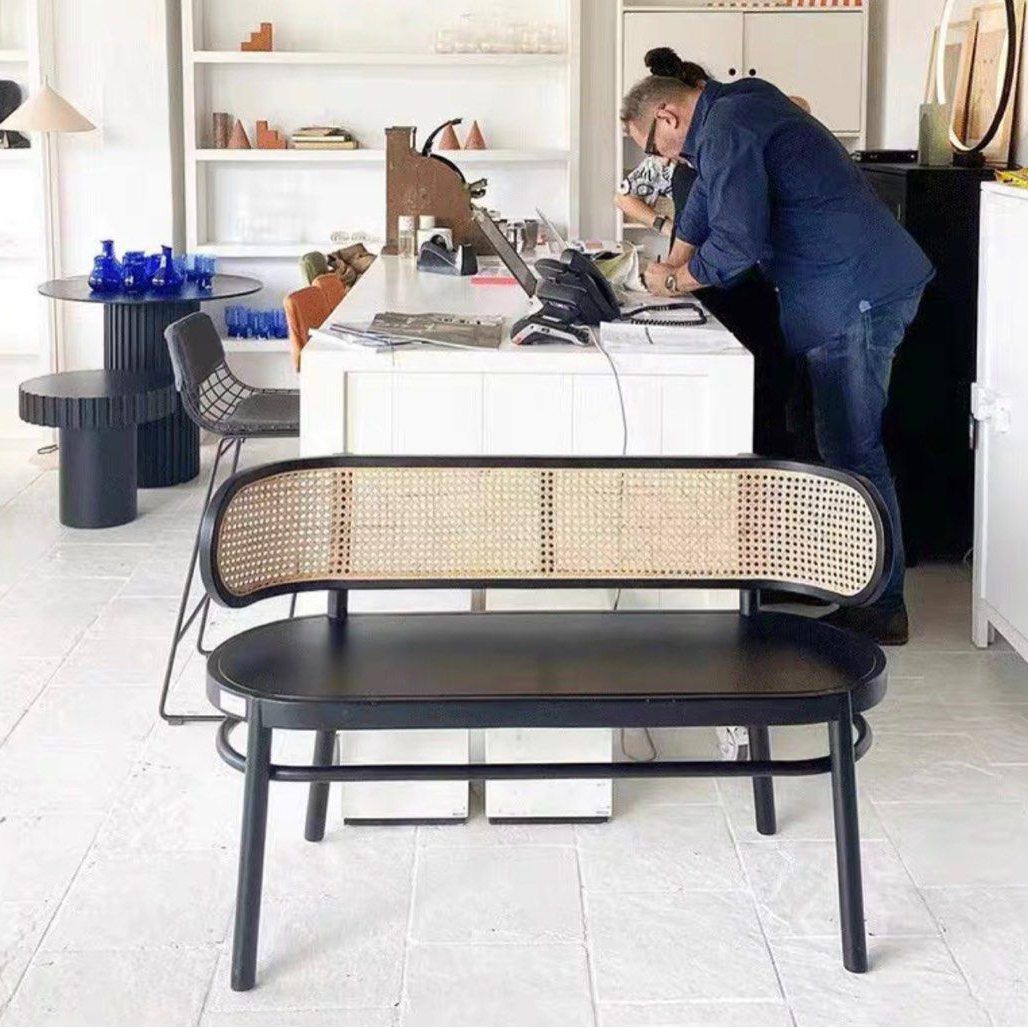 SABLE Rustic Rattan Dining Bench
