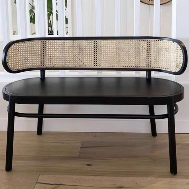 SABLE Rustic Rattan Dining Bench