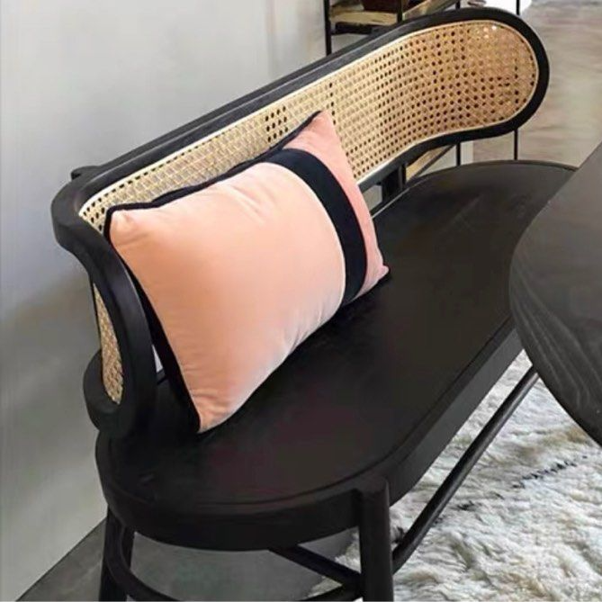 SABLE Rustic Rattan Dining Bench