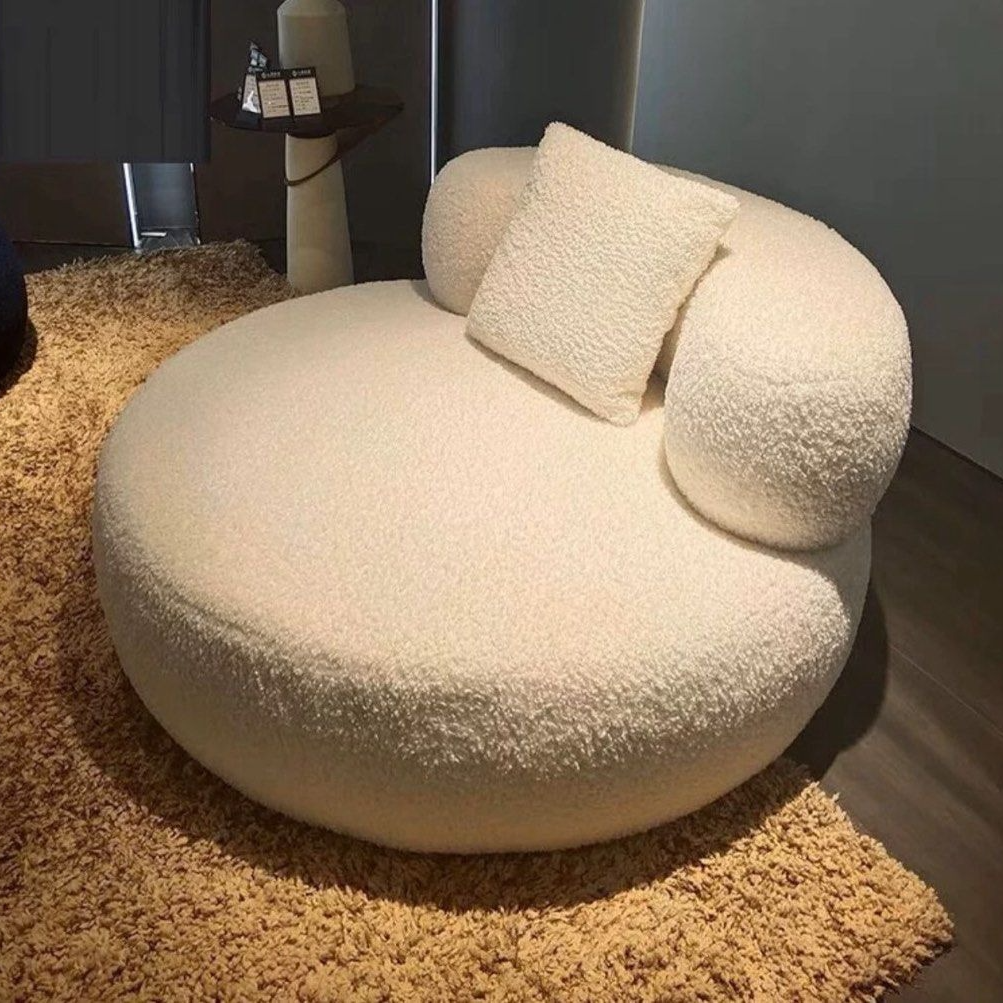 AIDEN Modern Round Boucle Lounge Chair