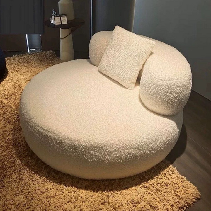 AIDEN Modern Round Boucle Lounge Chair