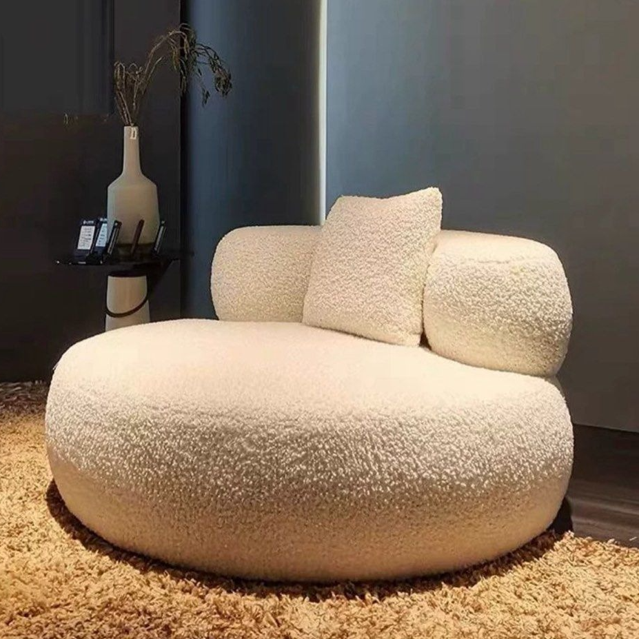 AIDEN Modern Round Boucle Lounge Chair