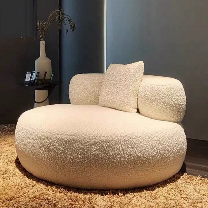 AIDEN Modern Round Boucle Lounge Chair