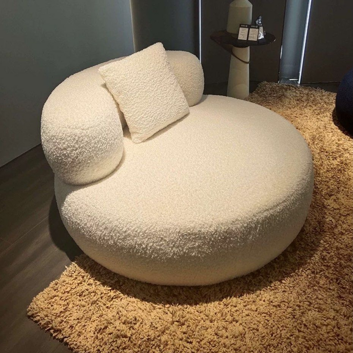 AIDEN Modern Round Boucle Lounge Chair