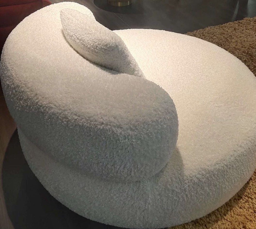 AIDEN Modern Round Boucle Lounge Chair