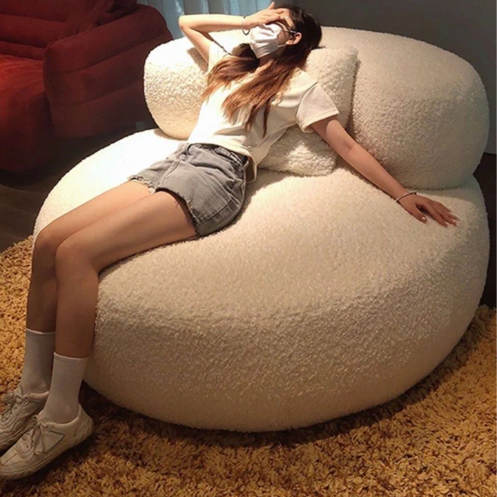 AIDEN Modern Round Boucle Lounge Chair