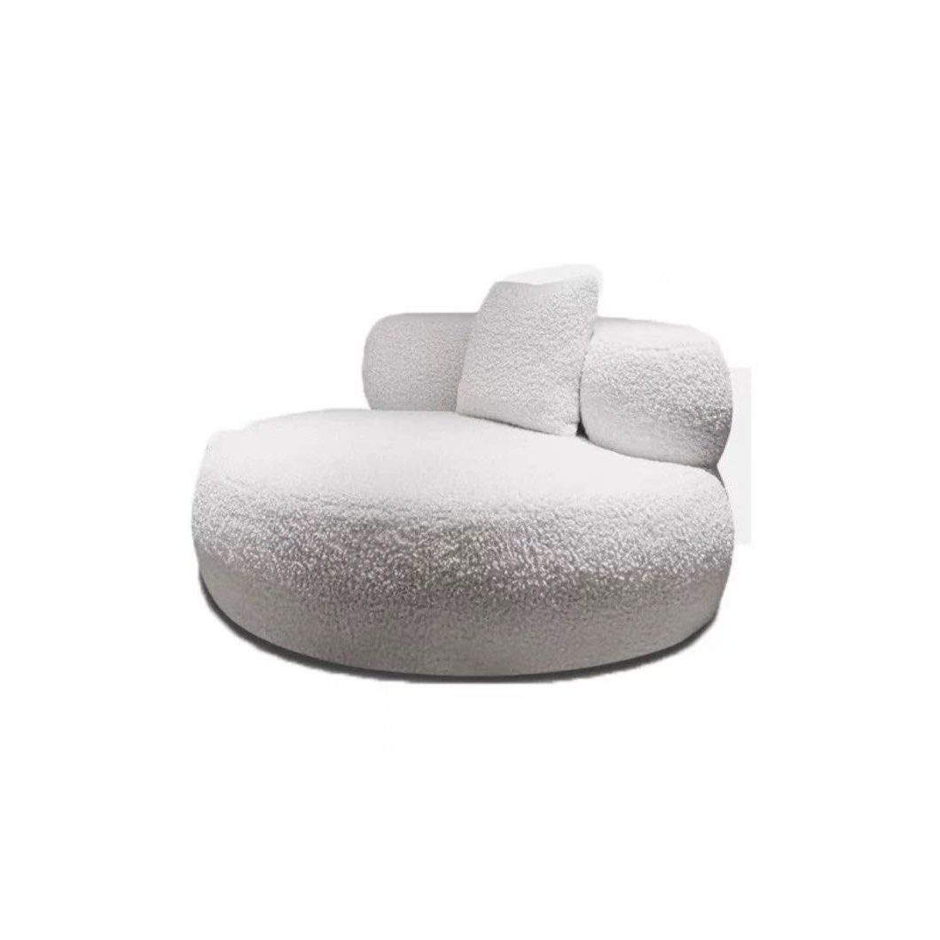 AIDEN Modern Round Boucle Lounge Chair