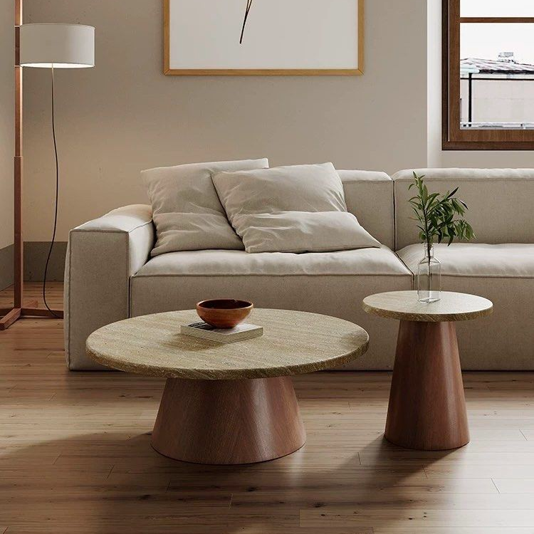RINA Wabi Sabi Travertine Coffee Table