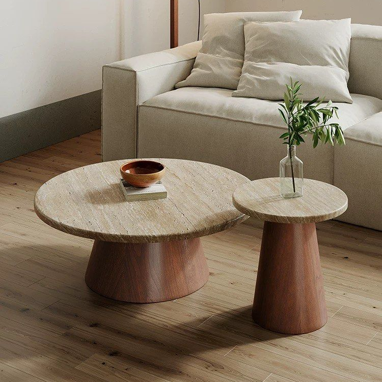 RINA Wabi Sabi Travertine Coffee Table