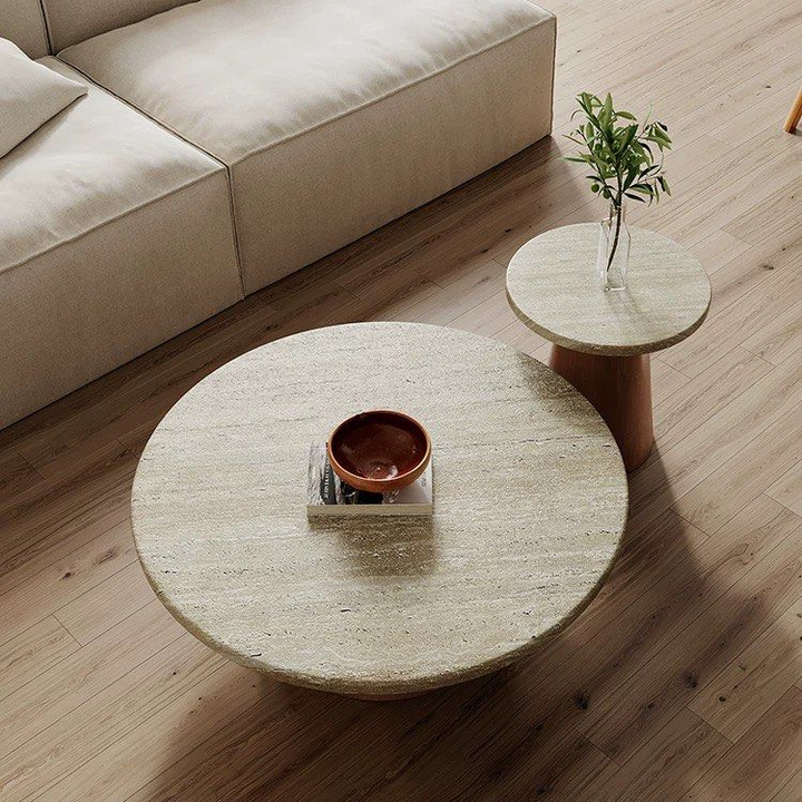 RINA Wabi Sabi Travertine Coffee Table