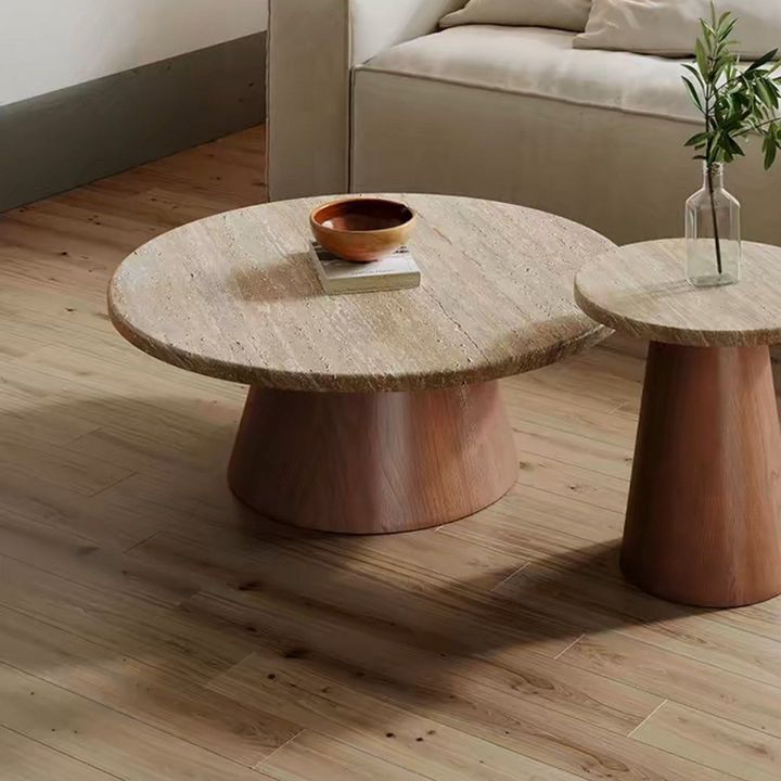 RINA Wabi Sabi Travertine Coffee Table