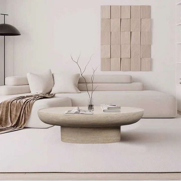 REINHART Modern Travertine Coffee Table
