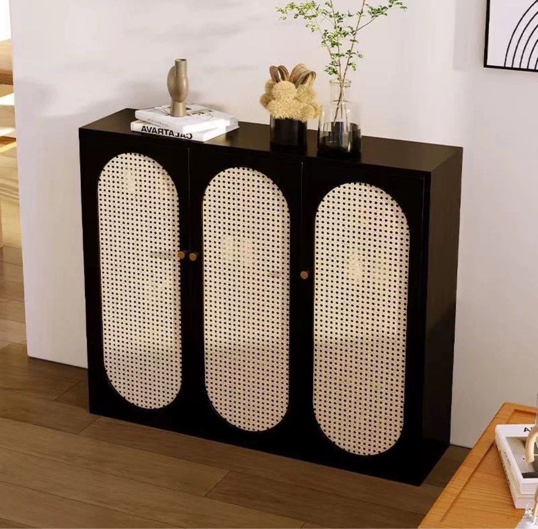 KOVIES Modern Rattan Shoe Cabinet