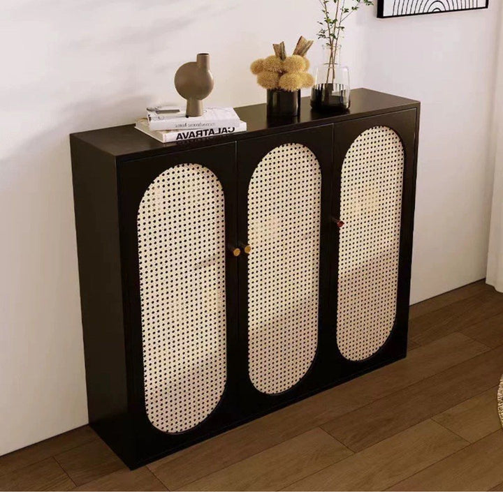 KOVIES Modern Rattan Shoe Cabinet