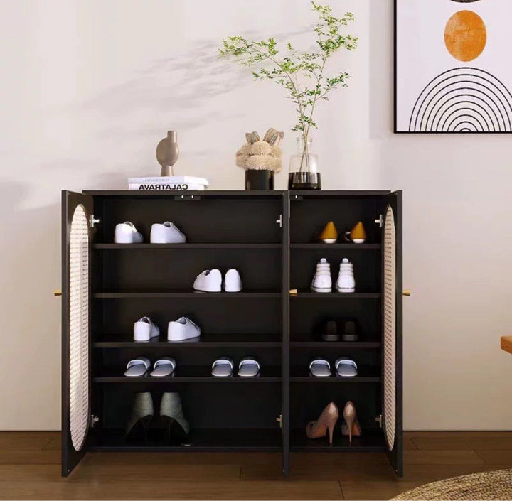KOVIES Modern Rattan Shoe Cabinet