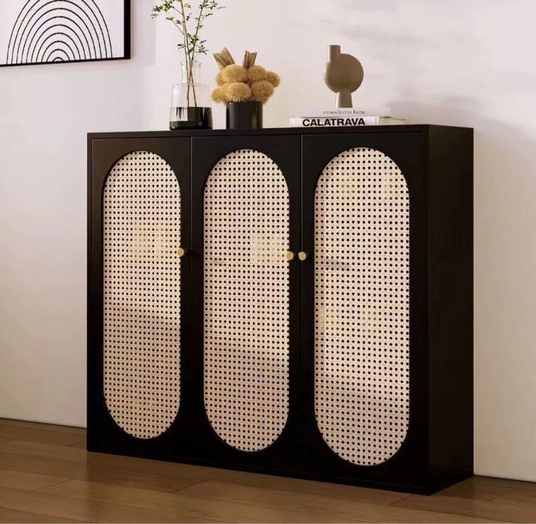 KOVIES Modern Rattan Shoe Cabinet