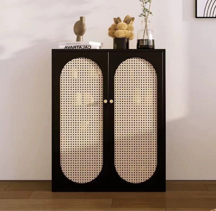 KOVIES Modern Rattan Shoe Cabinet