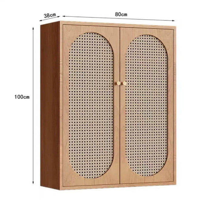 KOVIES Modern Rattan Shoe Cabinet