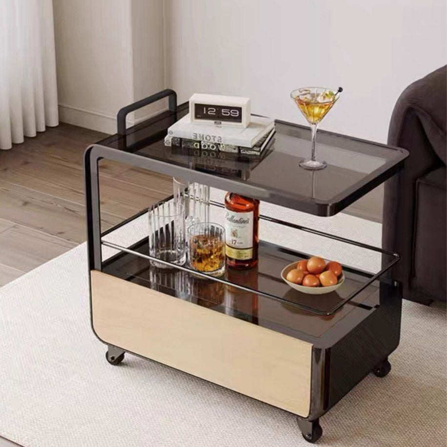 KREKE Modern Bar Cart With Drawer