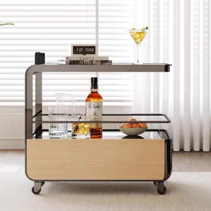 KREKE Modern Bar Cart With Drawer
