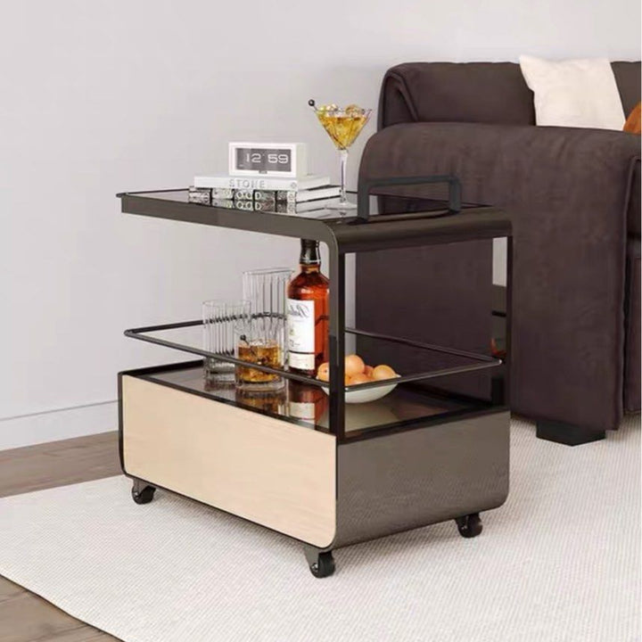 KREKE Modern Bar Cart With Drawer