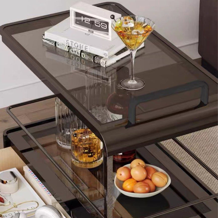 KREKE Modern Bar Cart With Drawer