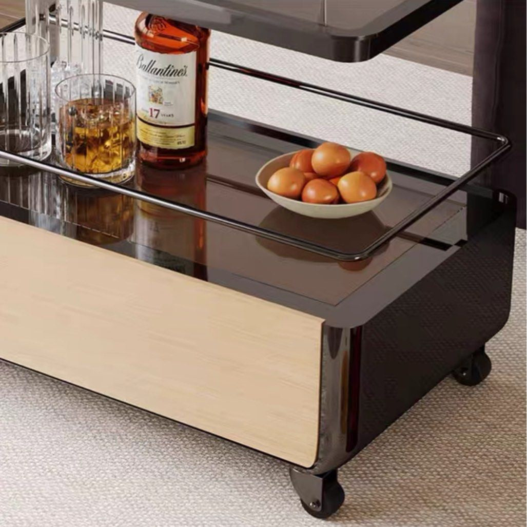 KREKE Modern Bar Cart With Drawer