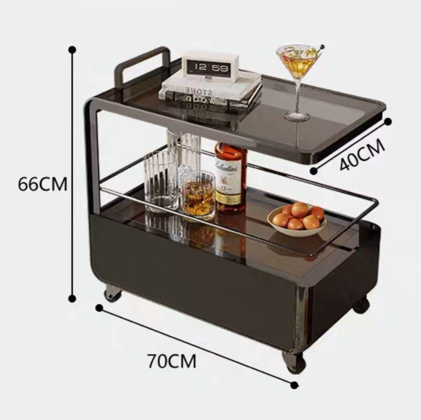 KREKE Modern Bar Cart With Drawer