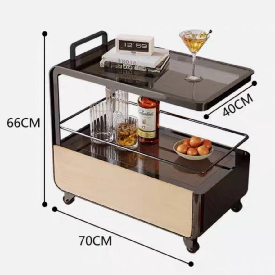 KREKE Modern Bar Cart With Drawer