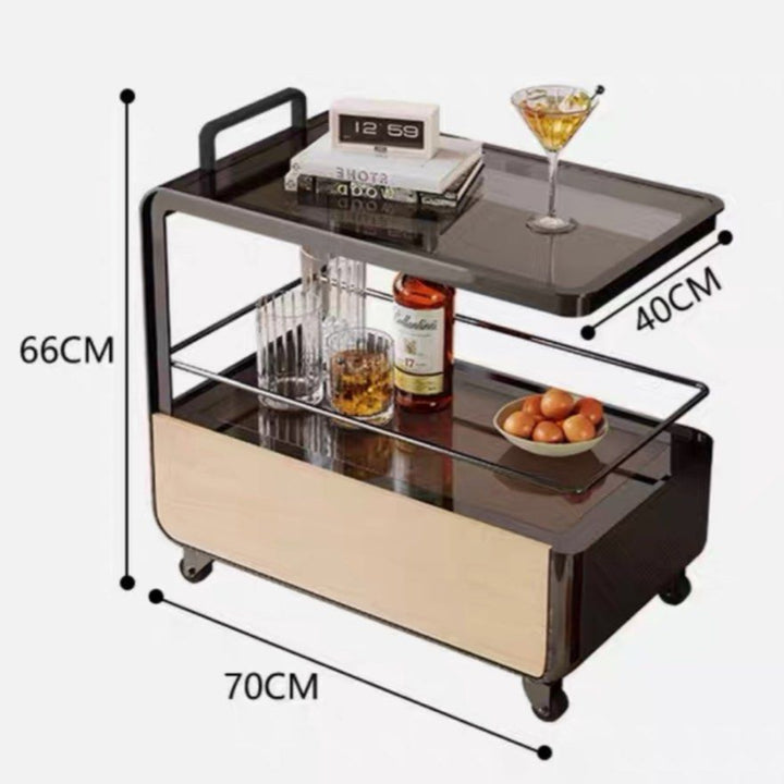 KREKE Modern Bar Cart With Drawer