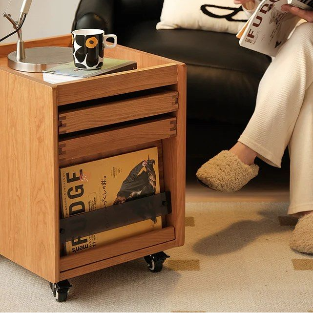 ROSLIN Bedside Table With Wheels