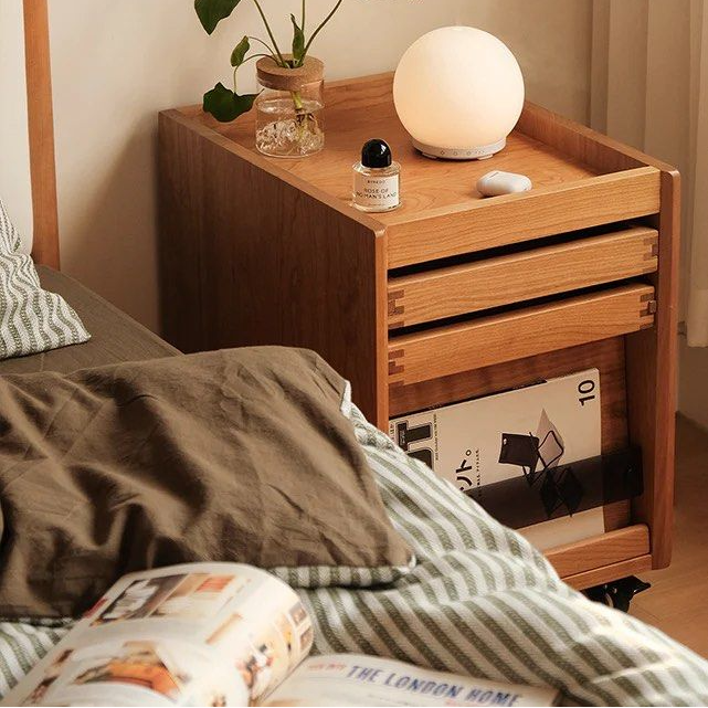 ROSLIN Bedside Table With Wheels