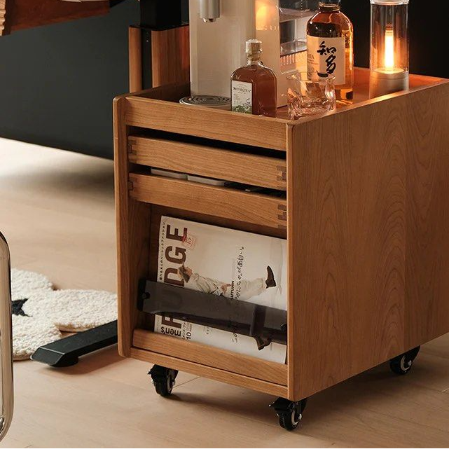 ROSLIN Bedside Table With Wheels
