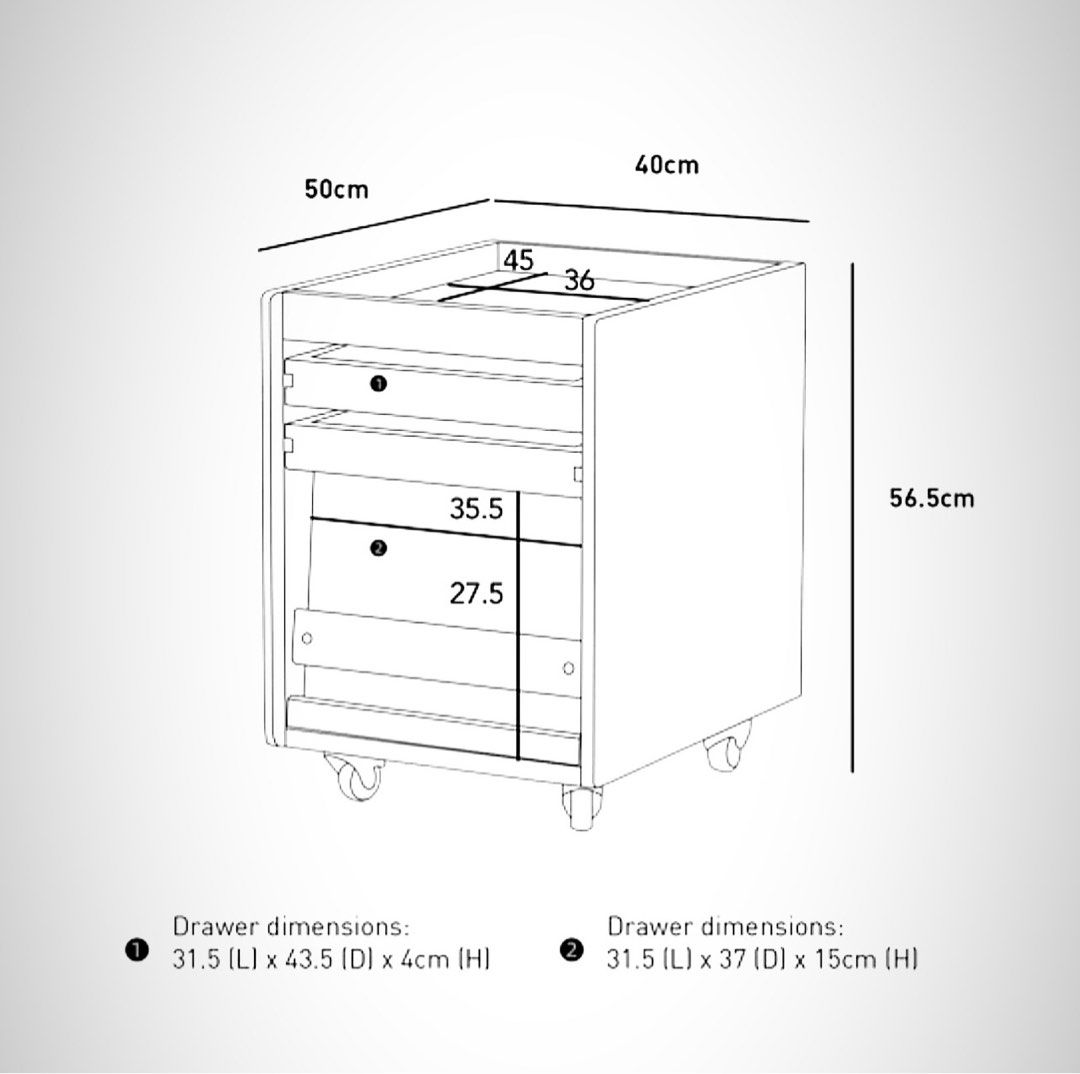 ROSLIN Bedside Table With Wheels