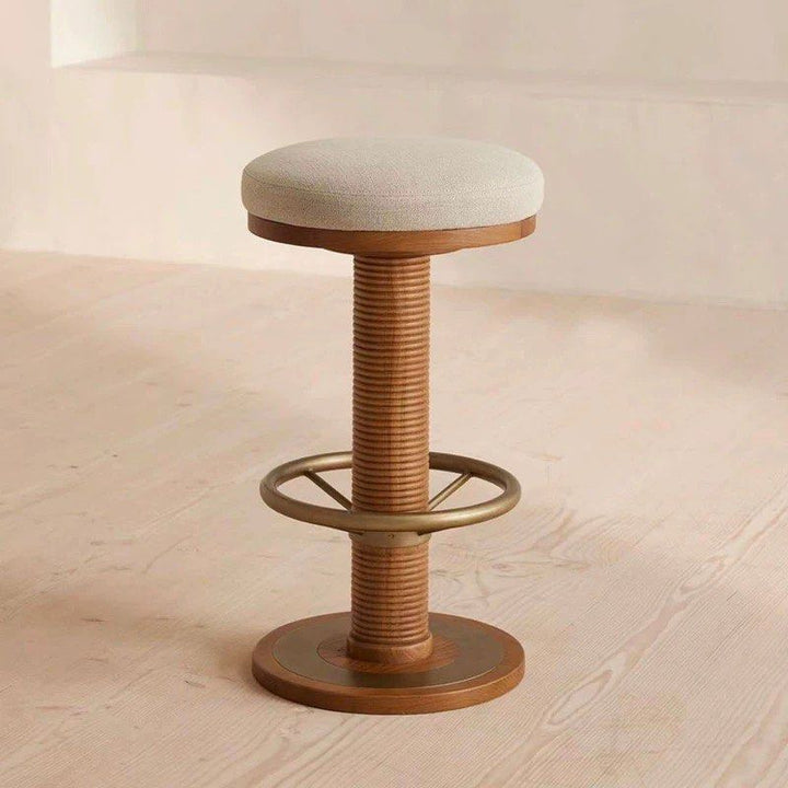 KUREIN Vintage Solid Wood Bar Stool