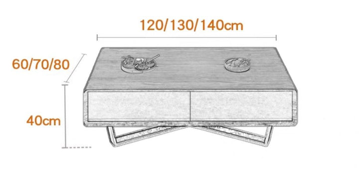 GRASSI Modern Wood Coffee Table
