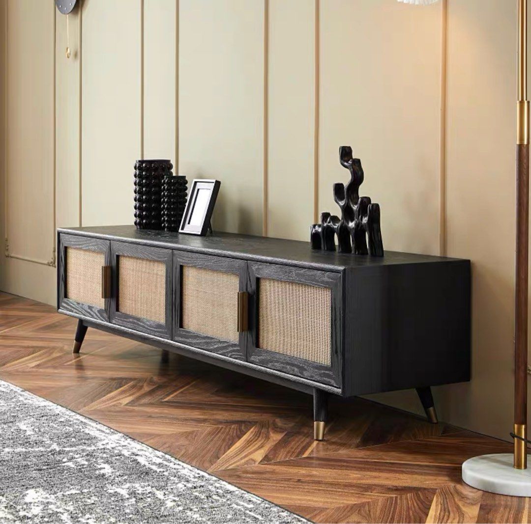 LARON Modern Rattan TV Console