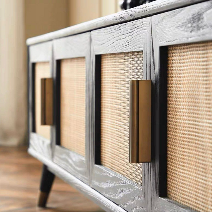 LARON Modern Rattan TV Console