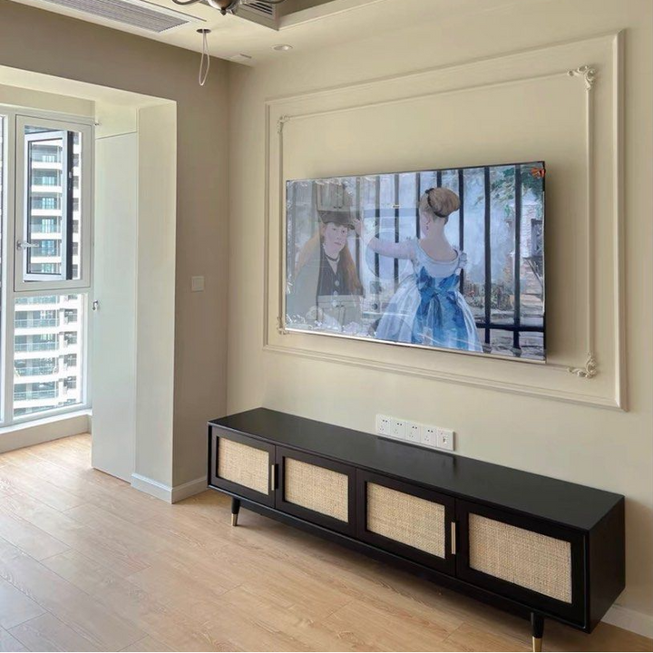 LARON Modern Rattan TV Console