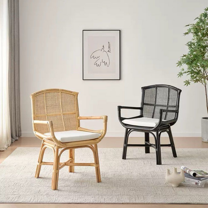LASHINA Rustic Rattan Dining Chair