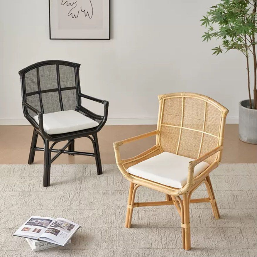 LASHINA Rustic Rattan Dining Chair