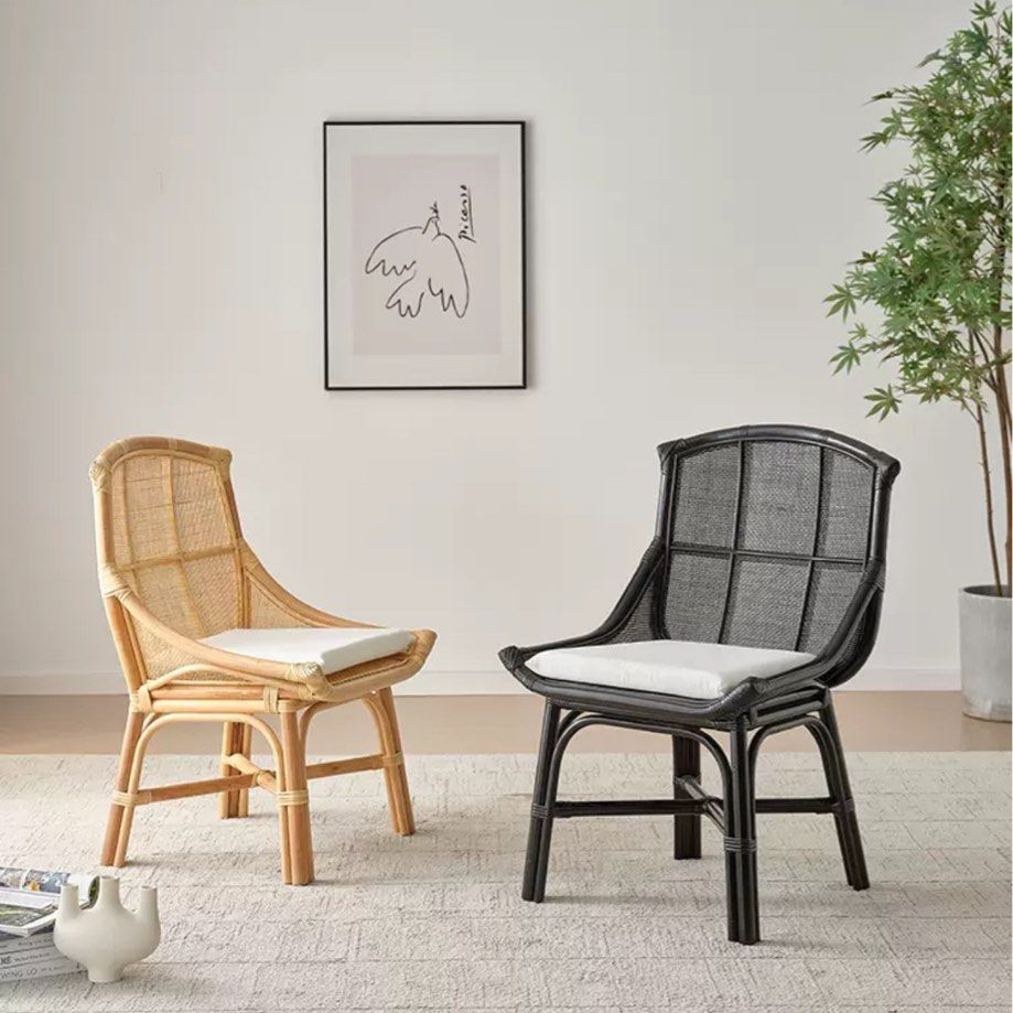 LASHINA Rustic Rattan Dining Chair