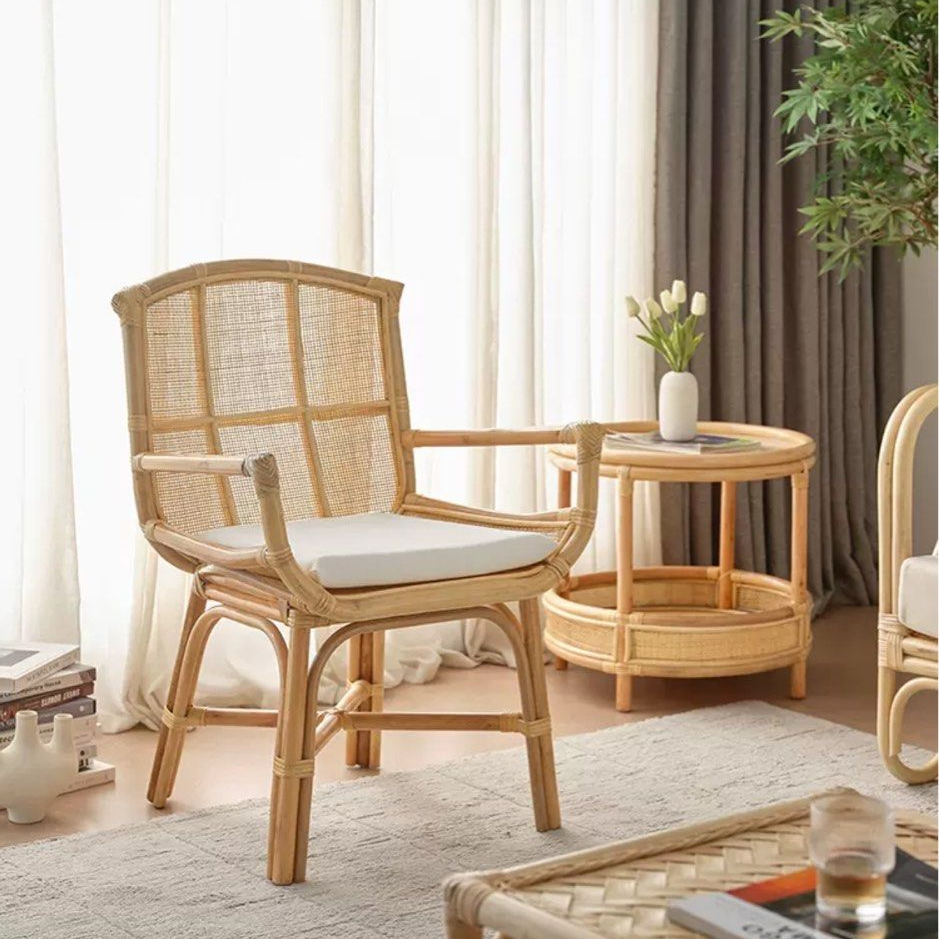 LASHINA Rustic Rattan Dining Chair