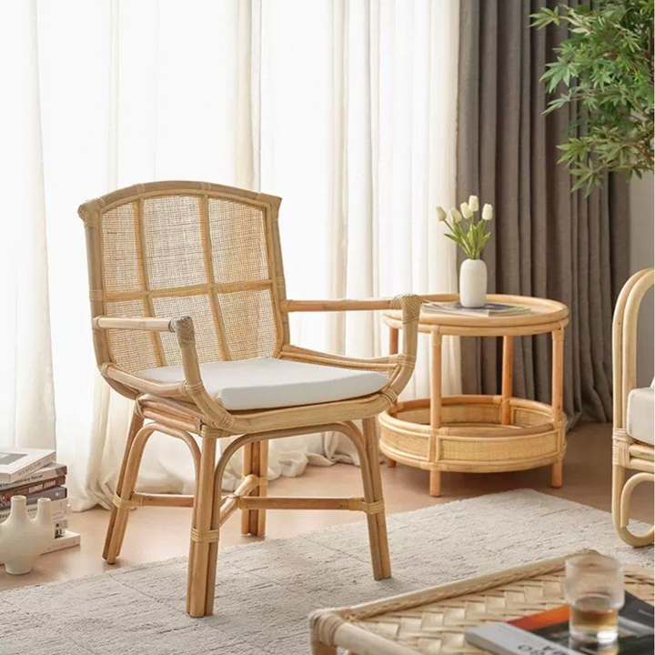 LASHINA Rustic Rattan Dining Chair