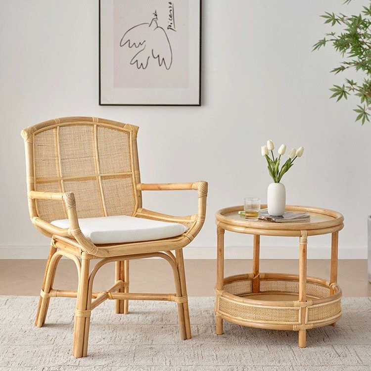 LASHINA Rustic Rattan Dining Chair