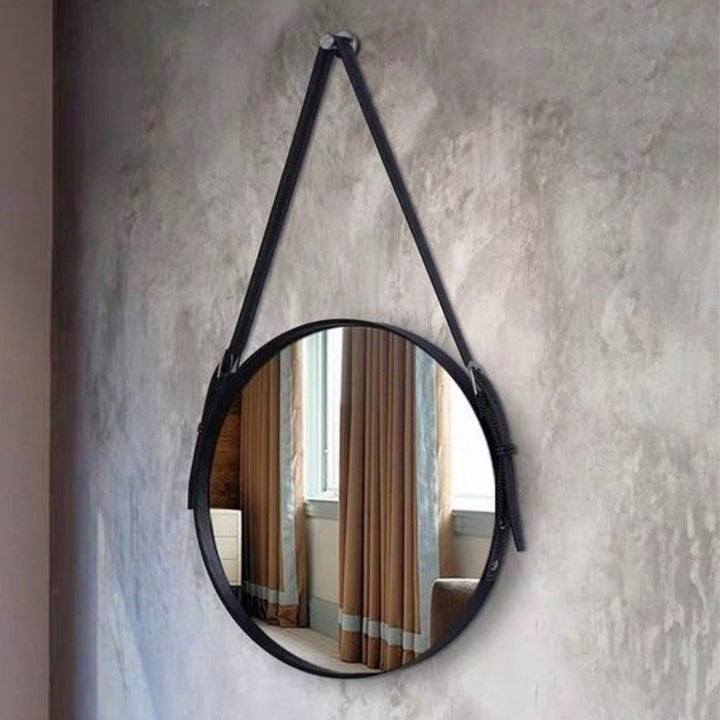 LARENS Industrial Round Wall Mirror