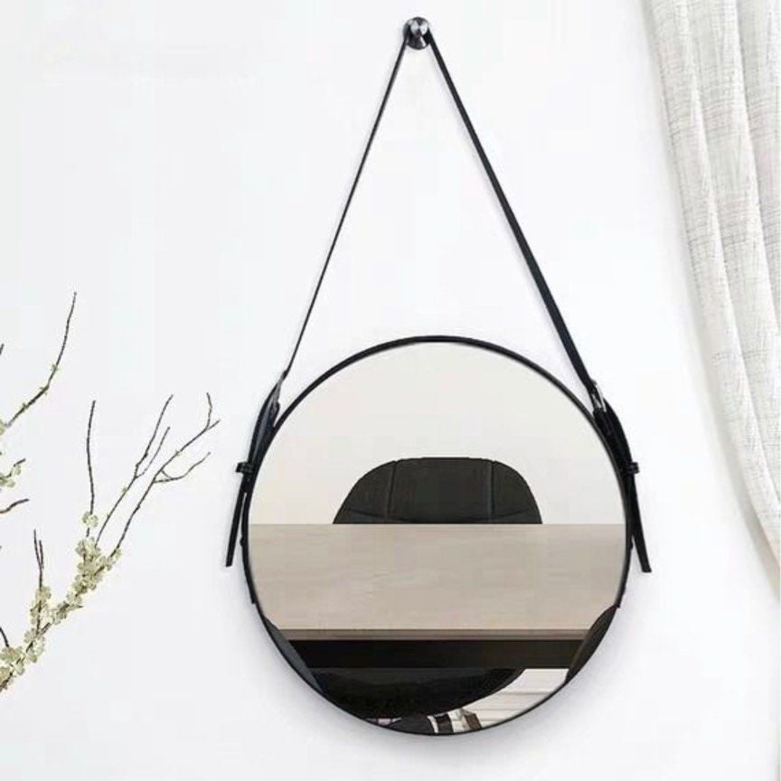 LARENS Industrial Round Wall Mirror