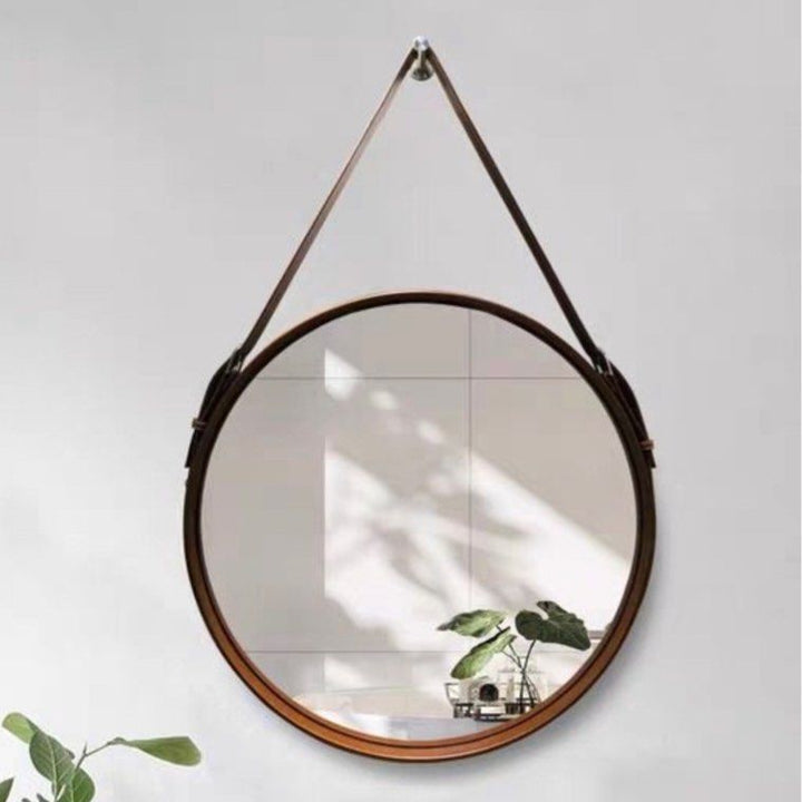 LARENS Industrial Round Wall Mirror