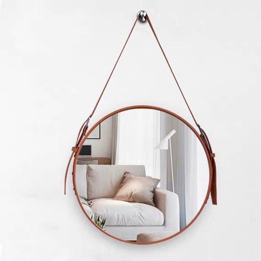 LARENS Industrial Round Wall Mirror