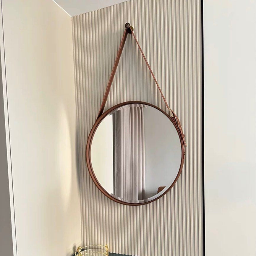 LARENS Industrial Round Wall Mirror